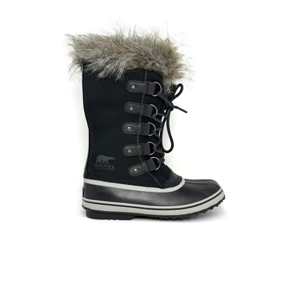 SOREL Women’s Joan of Arctic Winter Snow Boots Black Faux Fur Size 7 New